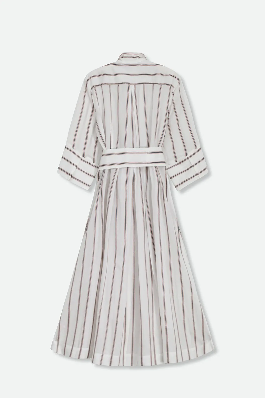 DUNE DRESS IN ITALIAN COTTON JACQUARD STRIPE
