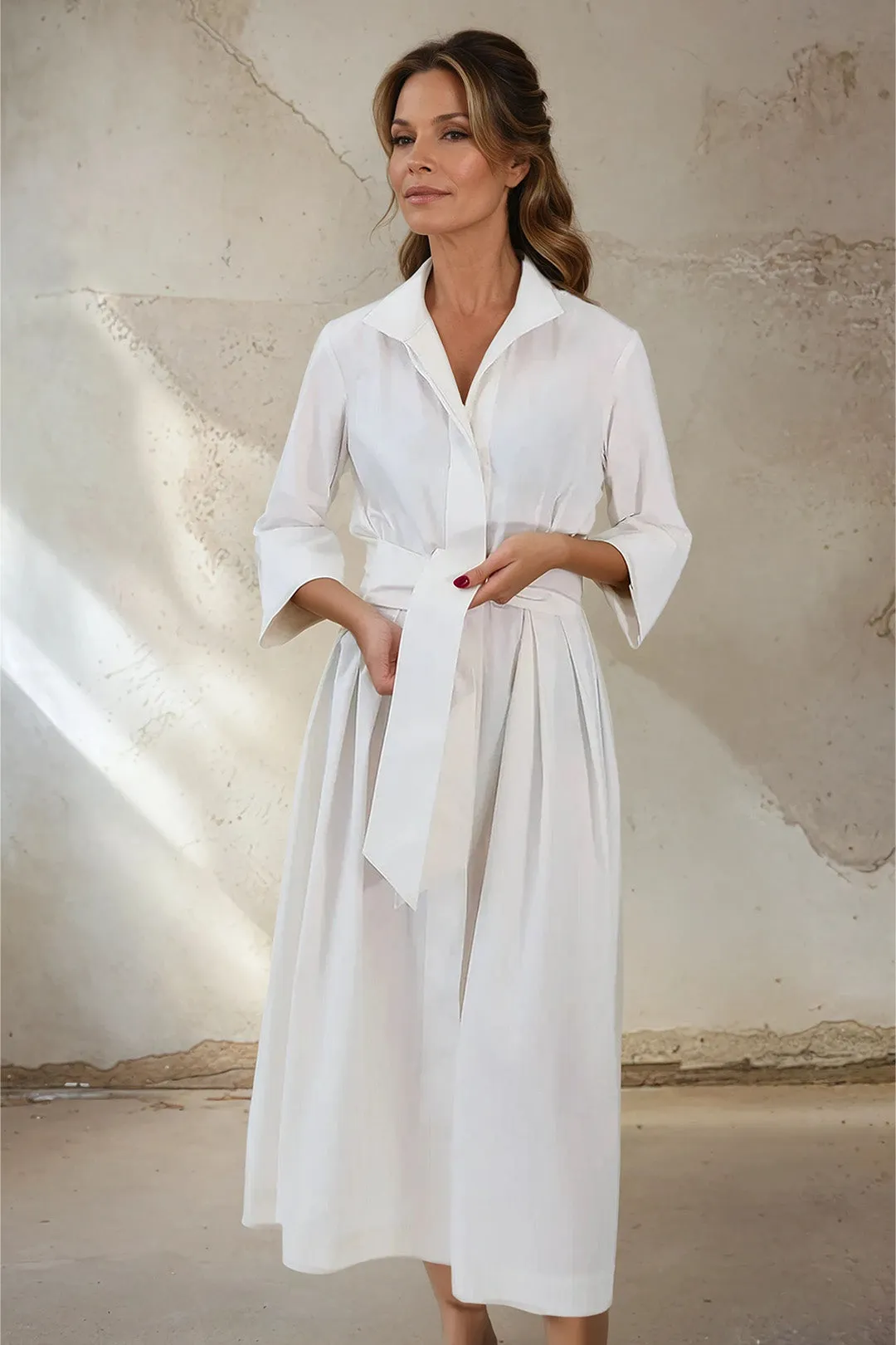 DUNE DRESS IN ITALIAN COTTON STRETCH