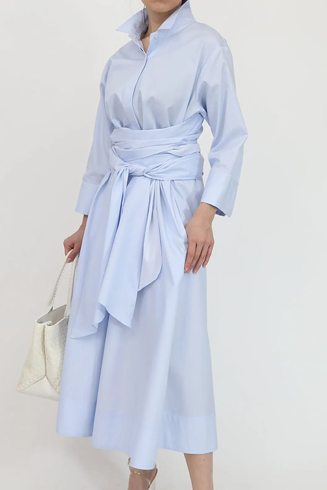 DUSK DRESS IN ITALIAN COTTON FINE POPLIN