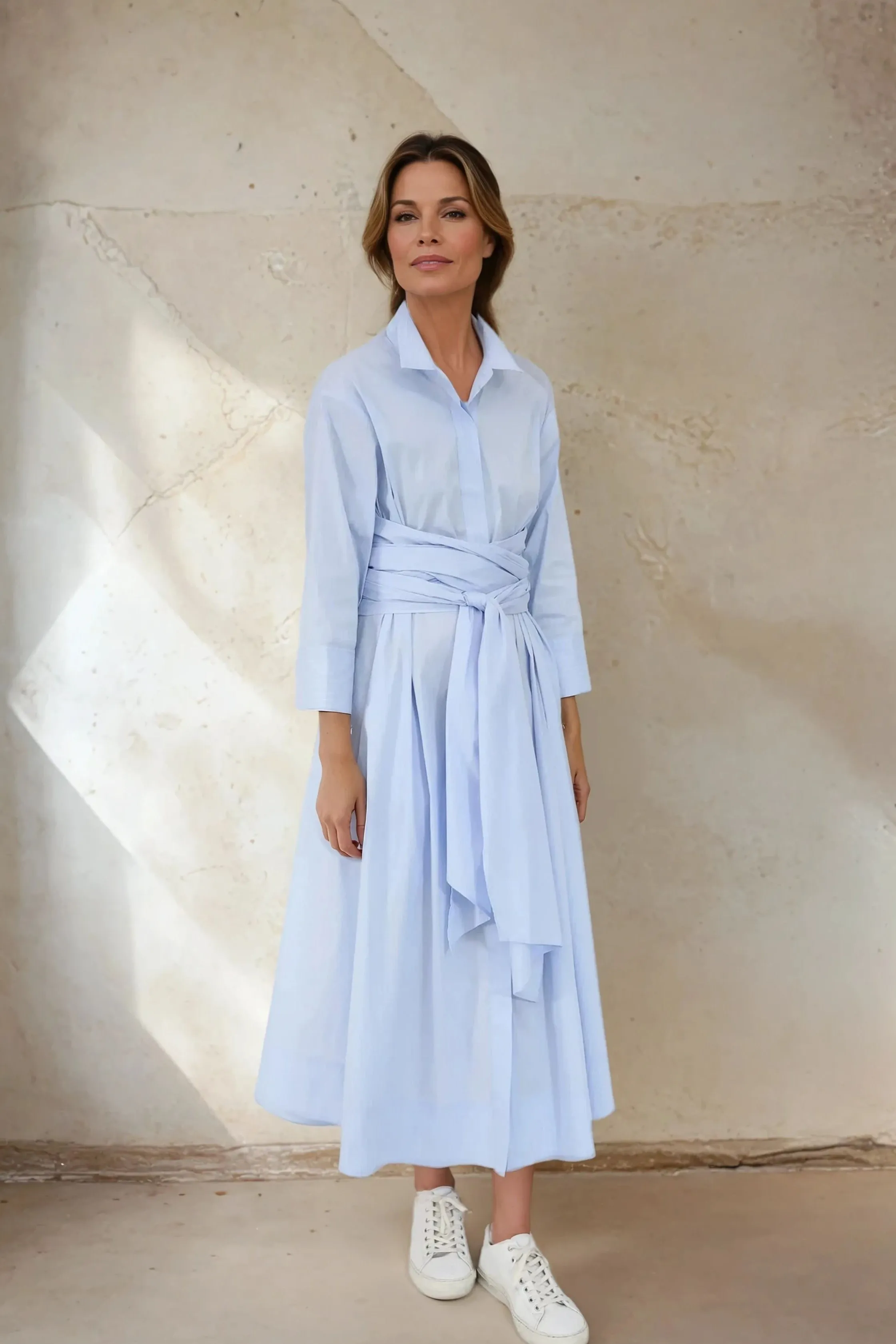 DUSK DRESS IN ITALIAN COTTON FINE POPLIN