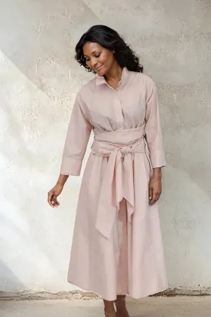 DUSK DRESS IN ITALIAN COTTON FINE POPLIN