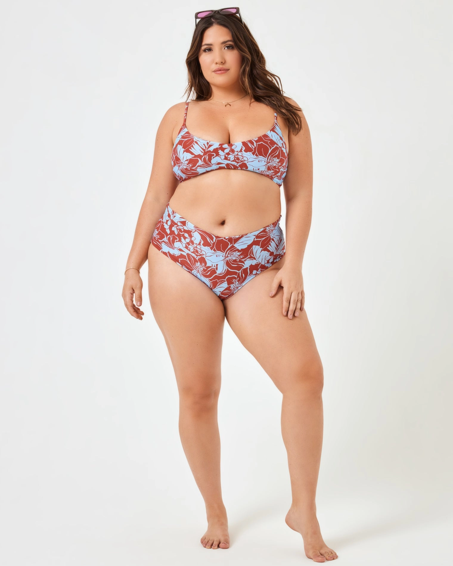 Eco Chic Econyl High Tide Bikini Top - Going Tropical