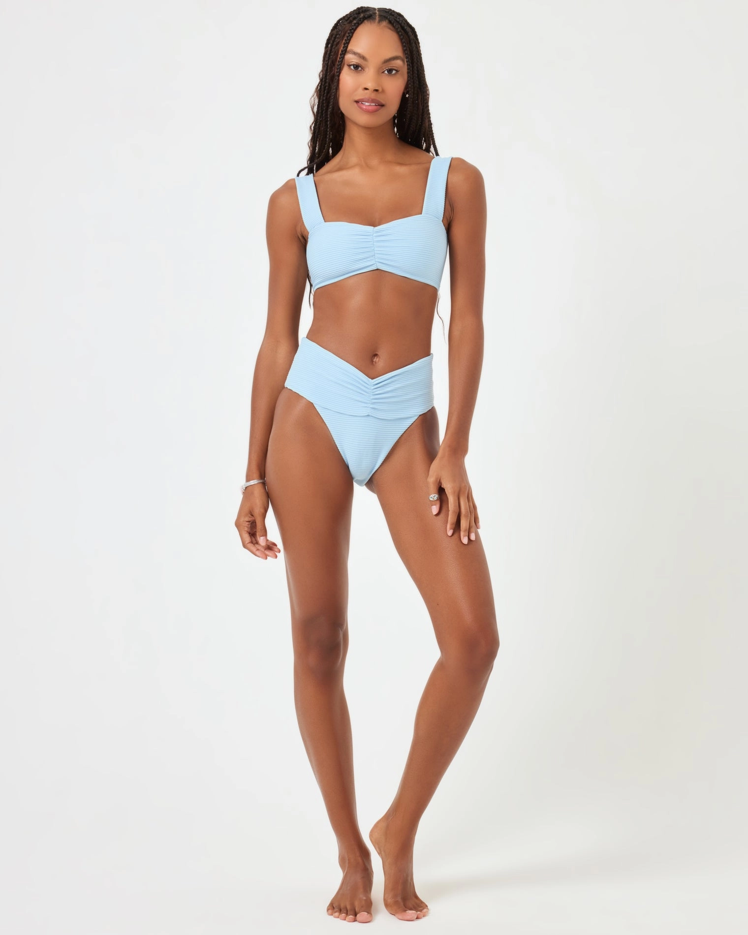 Eco Chic Repreve Bardot Bikini Bottom - Sky Blue