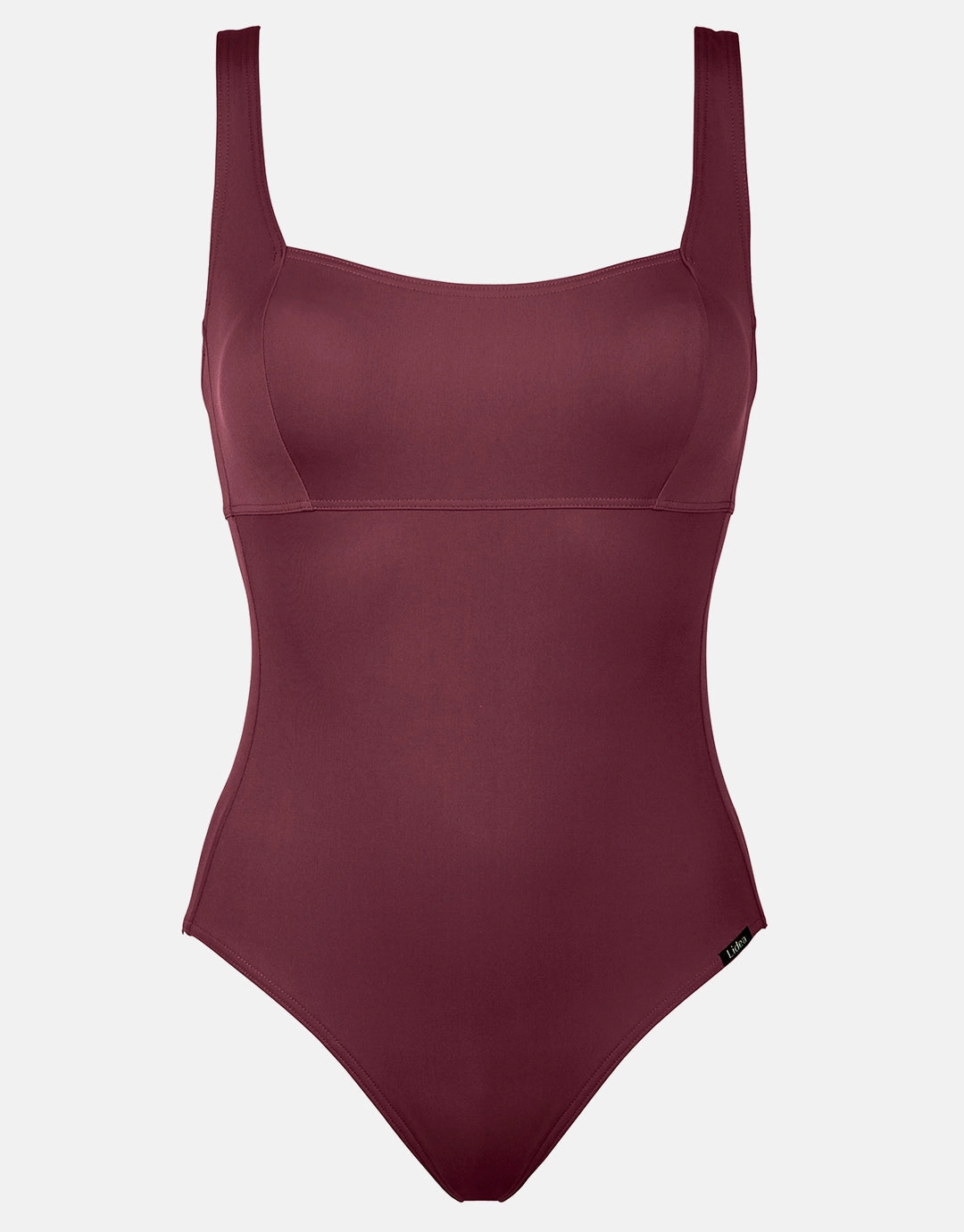 Eco Shape Square Neck Swimsuit - Dark Cherry