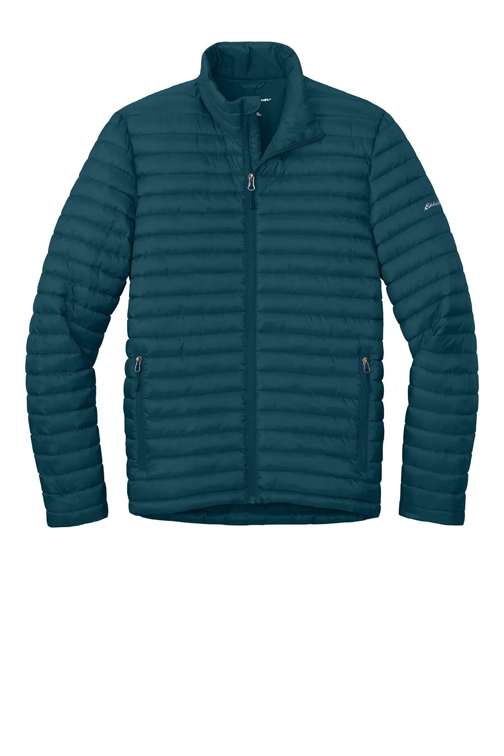 Eddie Bauer Mens Packable Quilted Water Resistant Full Zip Jacket - Adriatic Blue