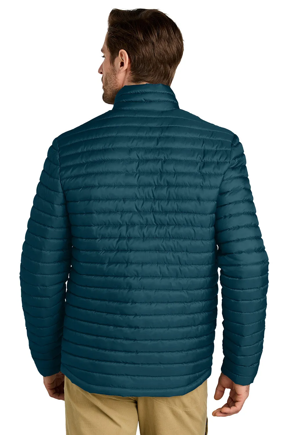 Eddie Bauer Mens Packable Quilted Water Resistant Full Zip Jacket - Adriatic Blue