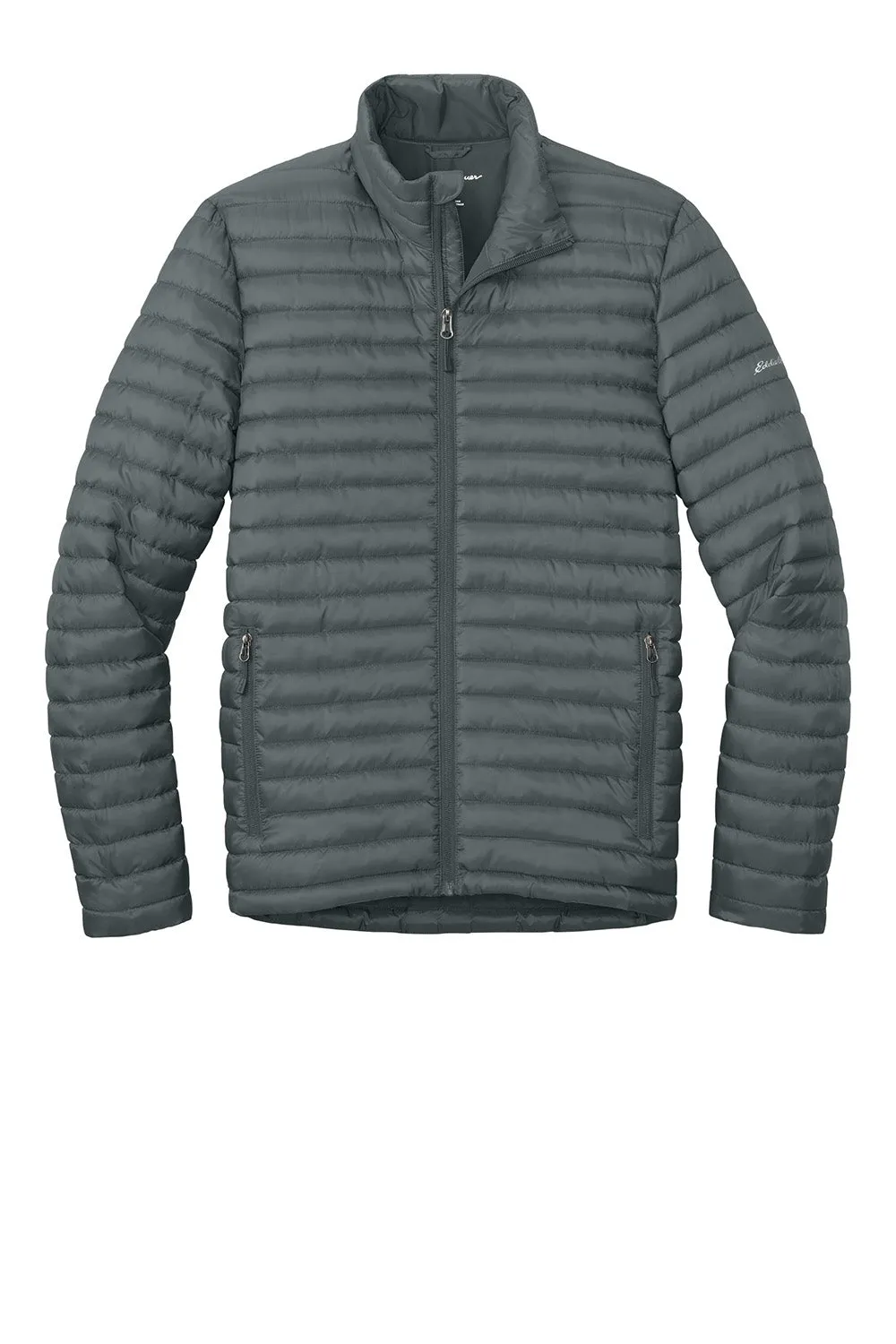 Eddie Bauer Mens Packable Quilted Water Resistant Full Zip Jacket - Metal Grey