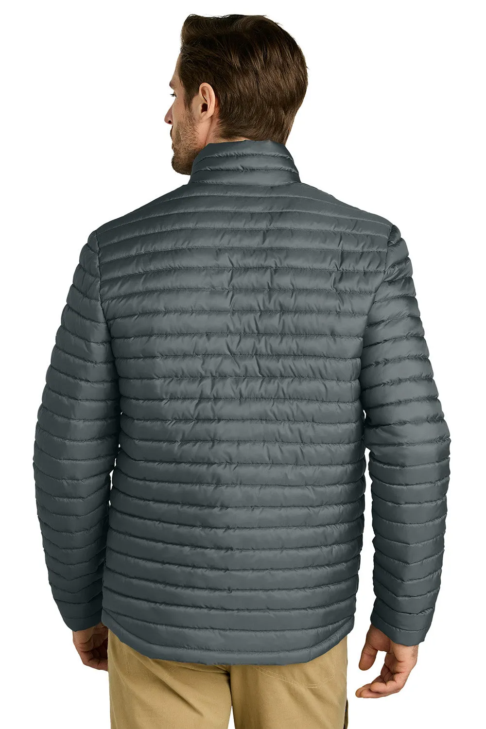 Eddie Bauer Mens Packable Quilted Water Resistant Full Zip Jacket - Metal Grey