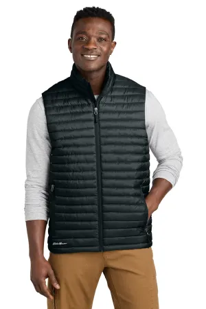 Eddie Bauer Mens Packable Quilted Water Resistant Full Zip Vest - Black