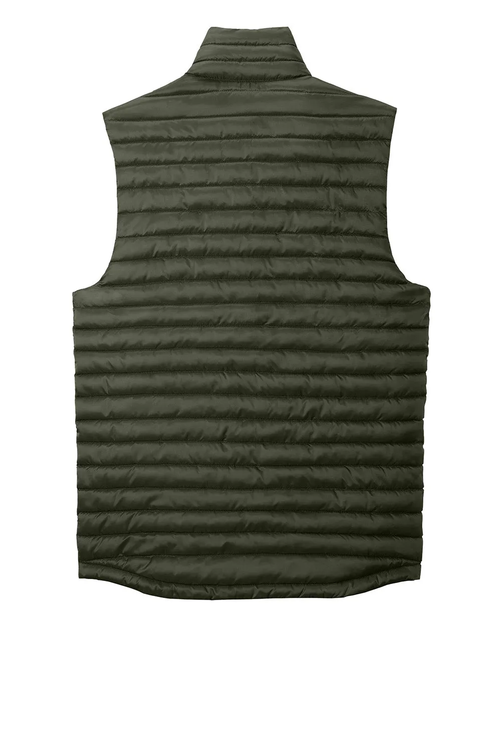 Eddie Bauer Mens Packable Quilted Water Resistant Full Zip Vest - Olive Green
