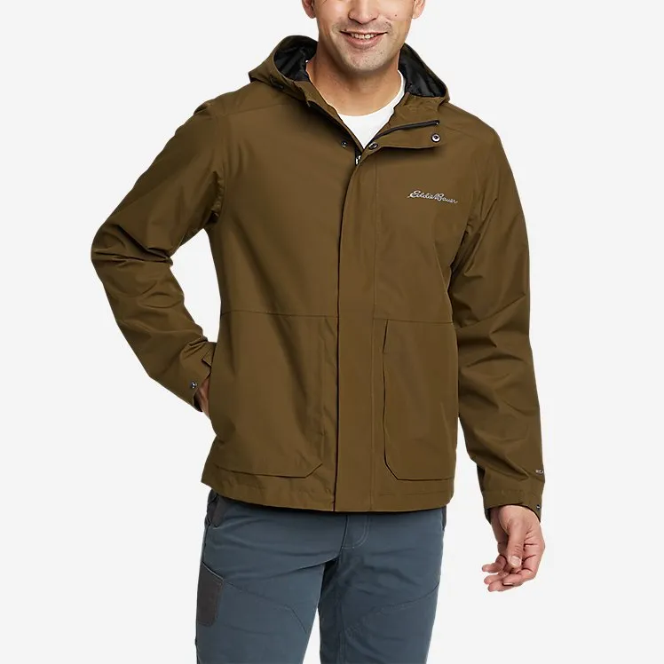 Eddie Bauer Men's Rainfoil Storm Waterproof Rain Jacket - Burnt Orange Eddie Bauer