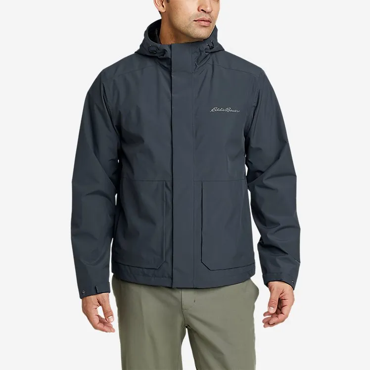 Eddie Bauer Men's Rainfoil Storm Waterproof Rain Jacket - Grey Eddie Bauer