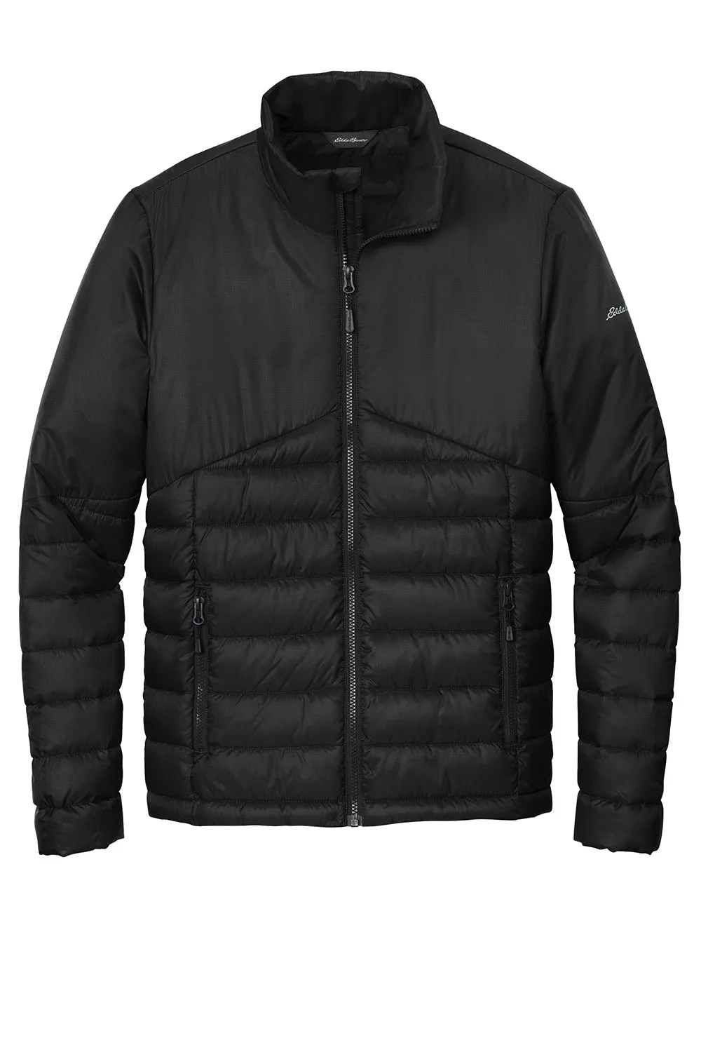 Eddie Bauer Mens Water Resistant Quilted Full Zip Jacket - Deep Black