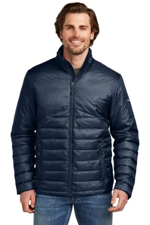 Eddie Bauer Mens Water Resistant Quilted Full Zip Jacket - River Navy Blue