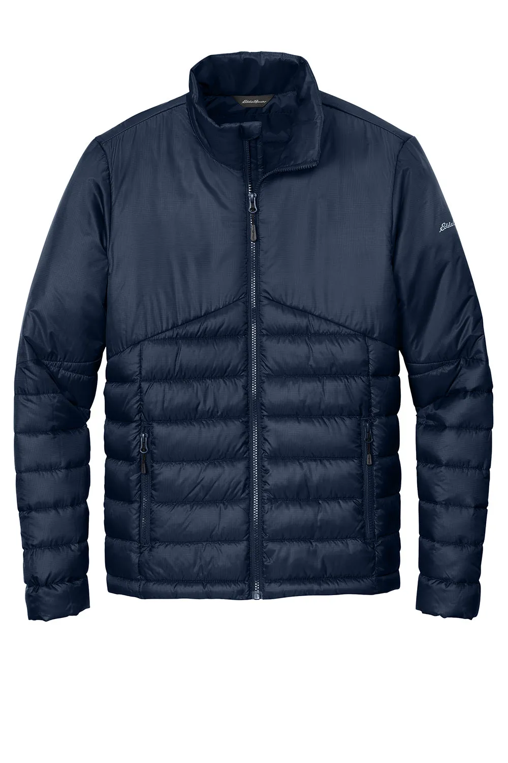 Eddie Bauer Mens Water Resistant Quilted Full Zip Jacket - River Navy Blue