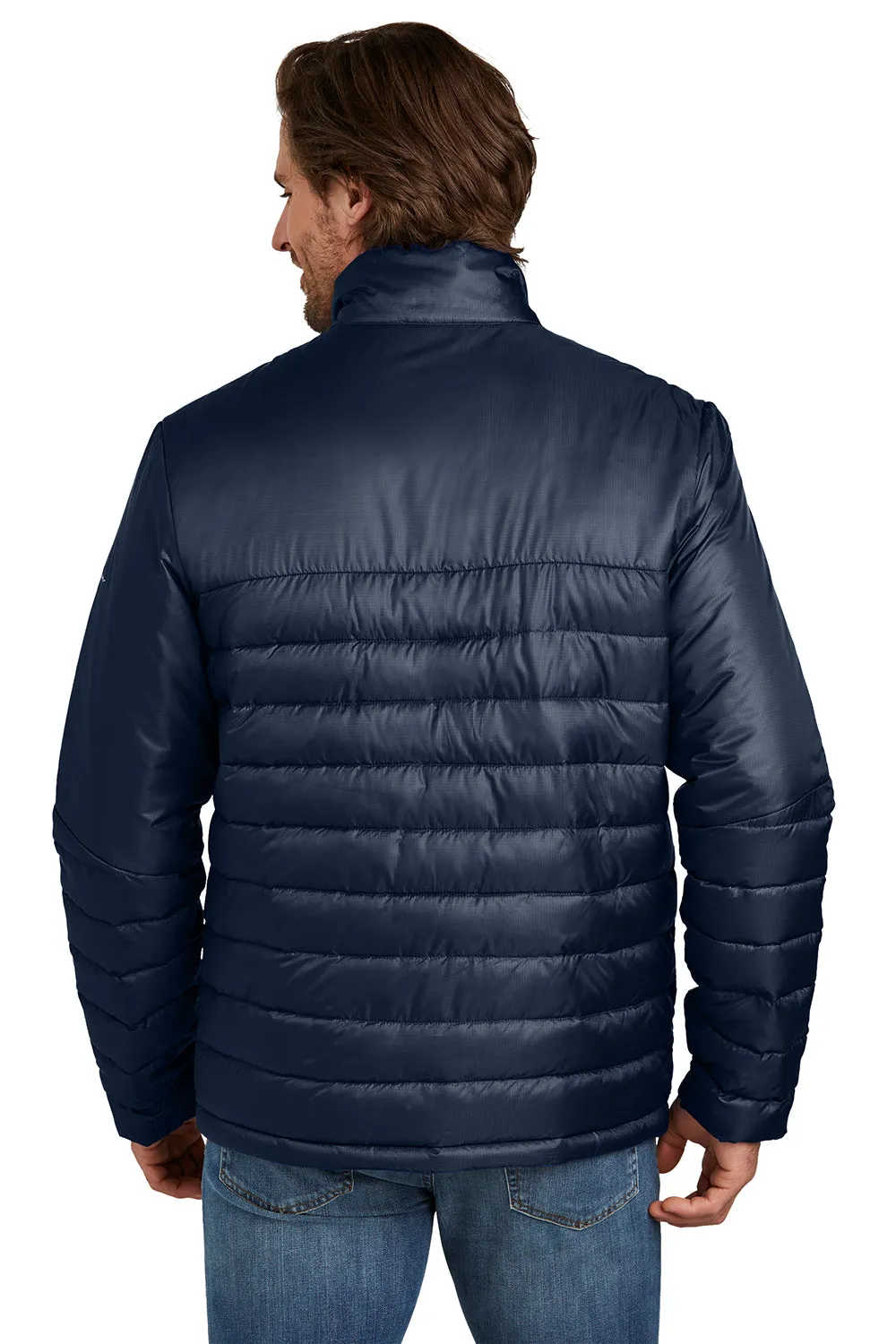 Eddie Bauer Mens Water Resistant Quilted Full Zip Jacket - River Navy Blue