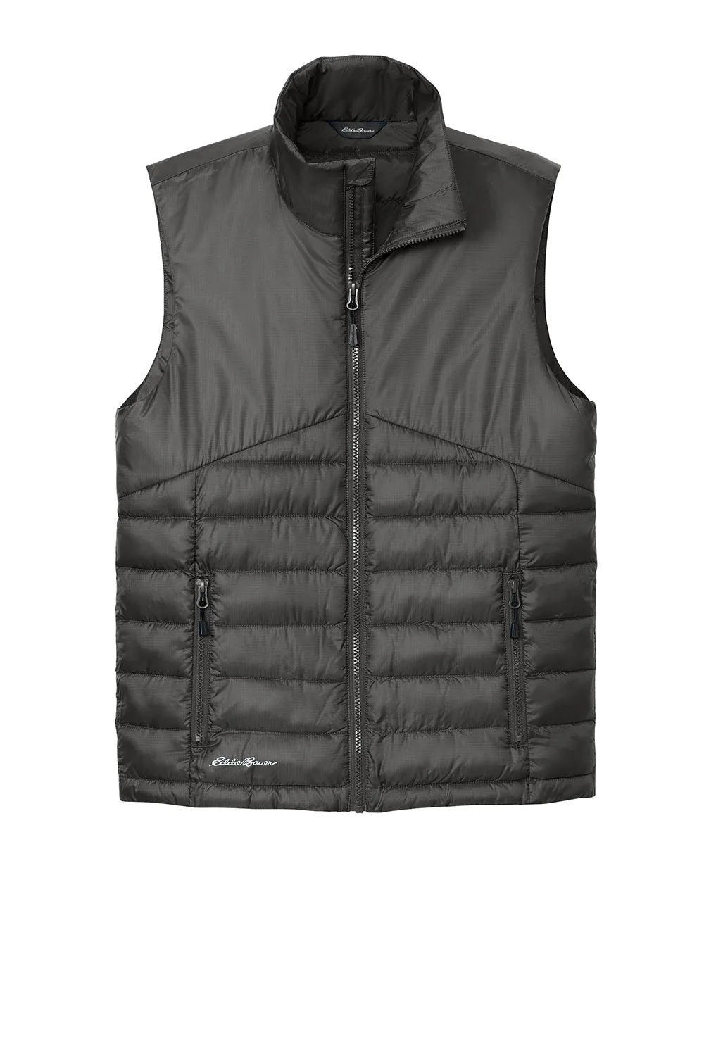 Eddie Bauer Mens Water Resistant Quilted Full Zip Vest - Iron Gate Grey