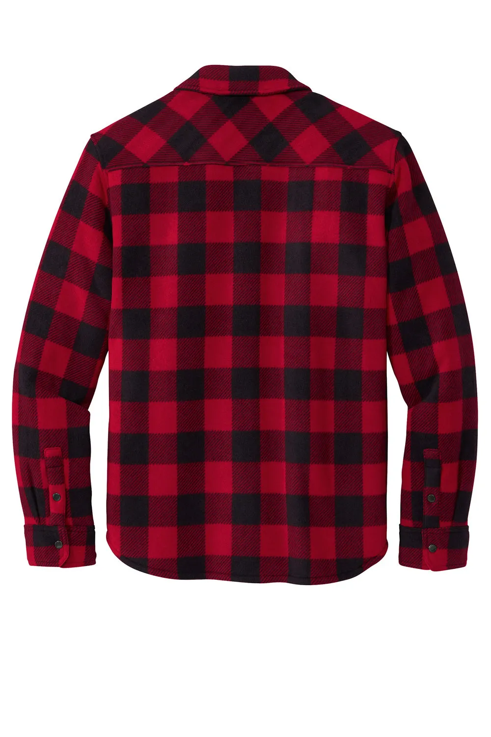 Eddie Bauer Mens Woodland Snap Front Shirt Jacket w/ Double Pockets - Radish Red/Black
