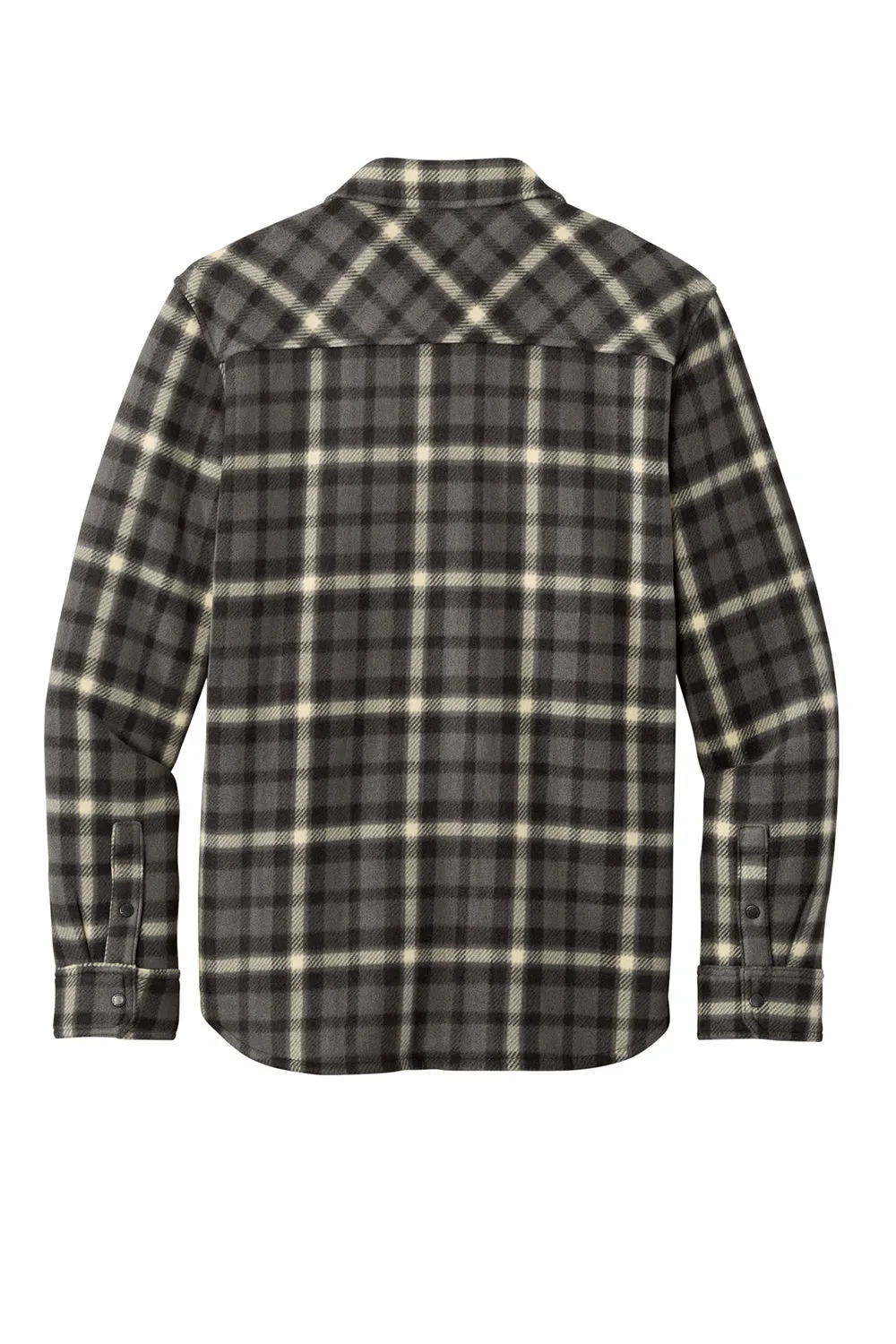 Eddie Bauer Mens Woodland Snap Front Shirt Jacket w/ Double Pockets - Steel Grey/Bone