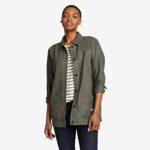 Eddie Bauer Plus Size Women's EB Hemplify Utility Shirt Jacket - Light Green Eddie Bauer
