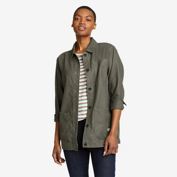 Eddie Bauer Plus Size Women's EB Hemplify Utility Shirt Jacket - Light Green Eddie Bauer