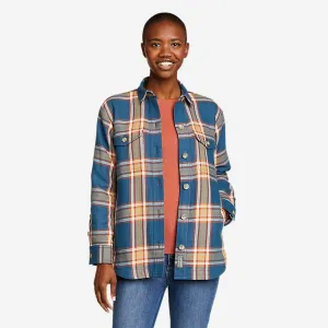 Eddie Bauer Women's Campfire Bonding Flannel Jacket - Patriot Blue Eddie Bauer