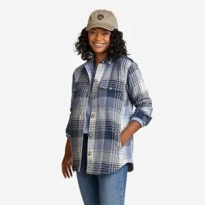 Eddie Bauer Women's Campfire Bonding Flannel Jacket - Willow Blue Eddie Bauer