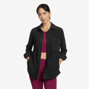 Eddie Bauer Women's Chutes Fleece Shirt Jacket - Black Eddie Bauer
