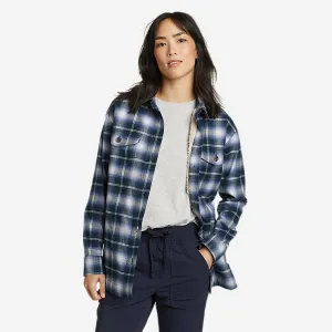 Eddie Bauer Women's Eddie's Fleece-Lined Shirt Jacket - Blue Eddie Bauer