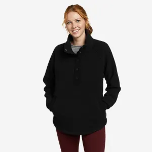 Eddie Bauer Women's Glacier Breeze Mock Neck Fleece Jacket - Black Eddie Bauer