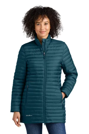 Eddie Bauer Womens Packable Quilted Water Resistant Full Zip Jacket - Adriatic Blue