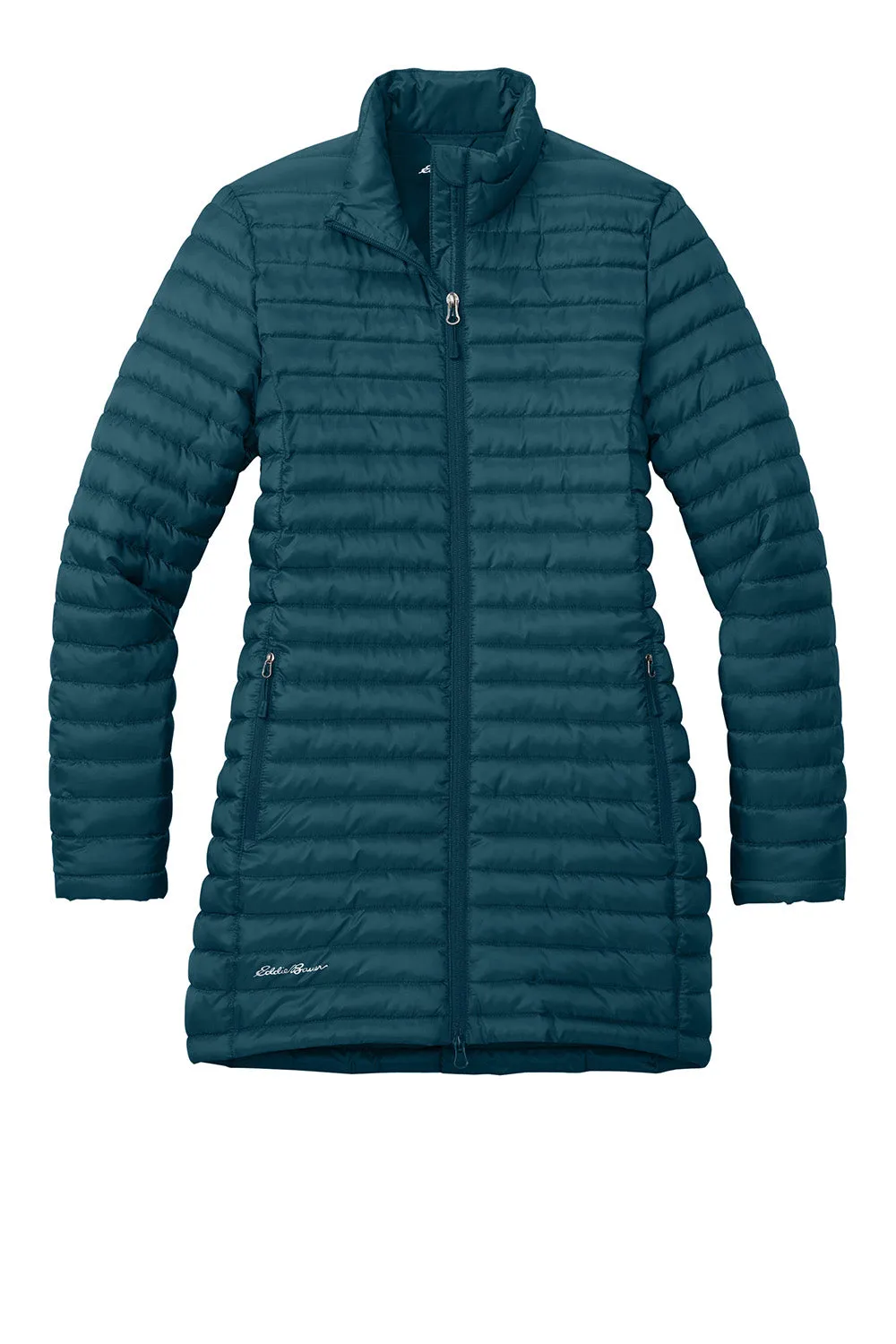 Eddie Bauer Womens Packable Quilted Water Resistant Full Zip Jacket - Adriatic Blue