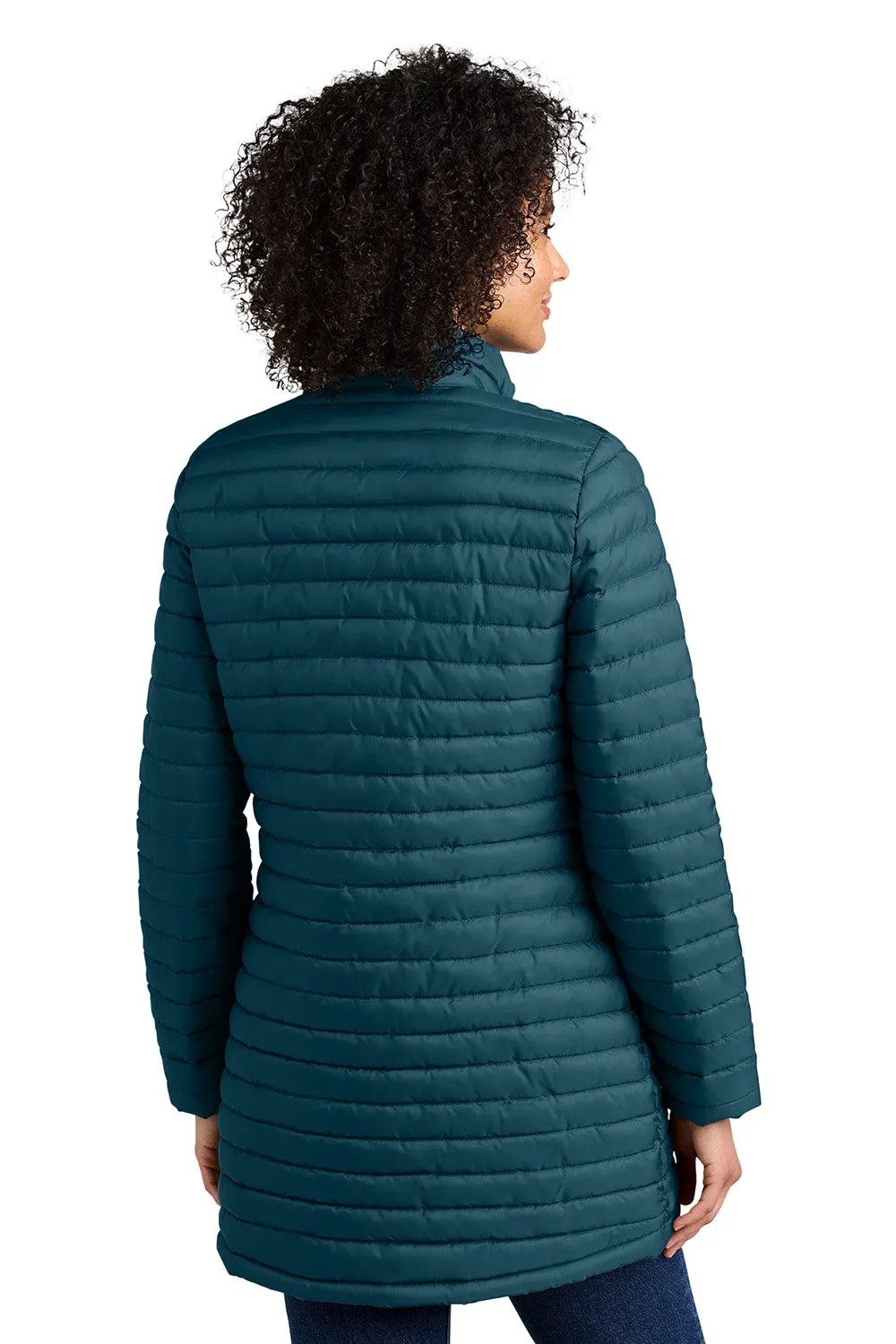 Eddie Bauer Womens Packable Quilted Water Resistant Full Zip Jacket - Adriatic Blue