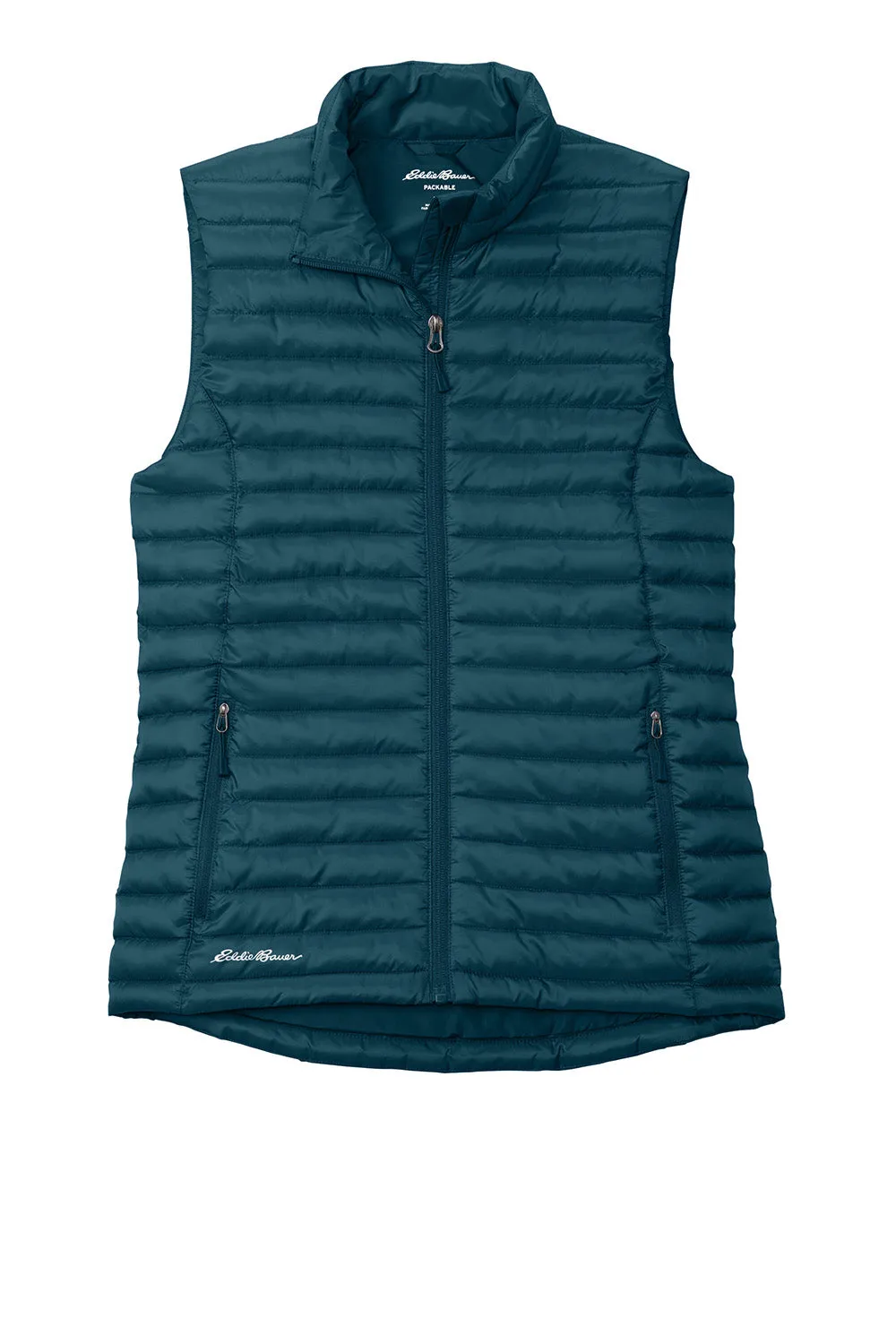 Eddie Bauer Womens Packable Quilted Water Resistant Full Zip Vest - Adriatic Blue