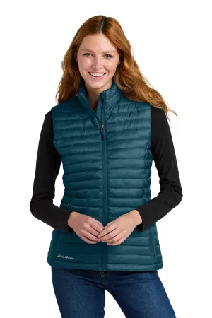 Eddie Bauer Womens Packable Quilted Water Resistant Full Zip Vest - Adriatic Blue