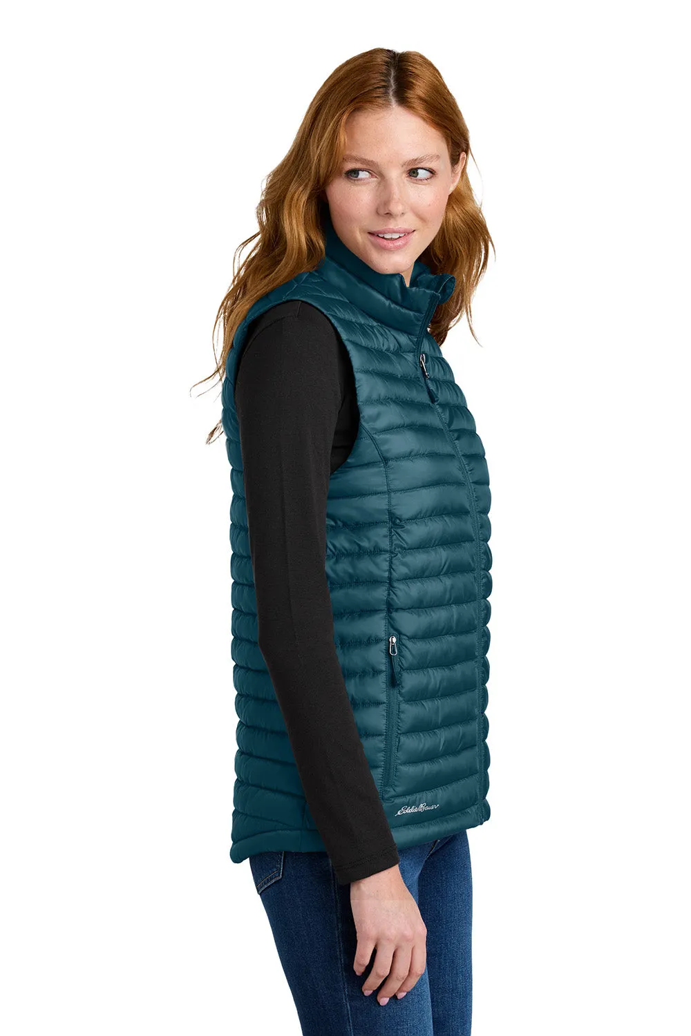 Eddie Bauer Womens Packable Quilted Water Resistant Full Zip Vest - Adriatic Blue