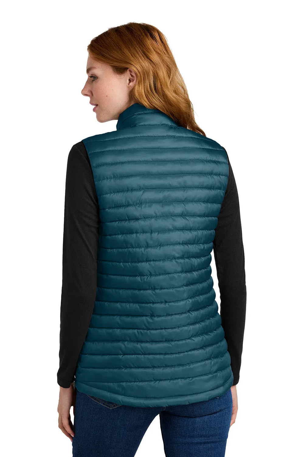 Eddie Bauer Womens Packable Quilted Water Resistant Full Zip Vest - Adriatic Blue