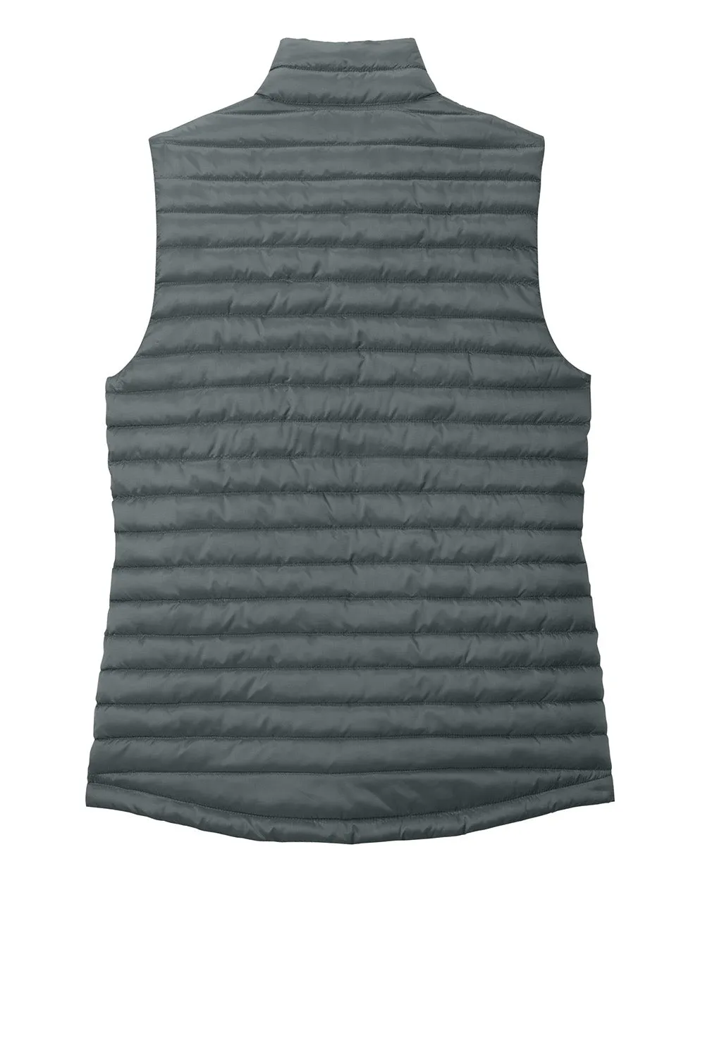 Eddie Bauer Womens Packable Quilted Water Resistant Full Zip Vest - Metal Grey