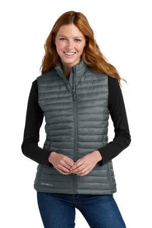 Eddie Bauer Womens Packable Quilted Water Resistant Full Zip Vest - Metal Grey