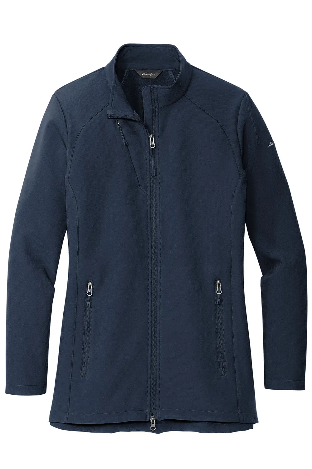 Eddie Bauer Womens Stretch Water Resistant Full Zip Soft Shell Jacket - River Navy Blue