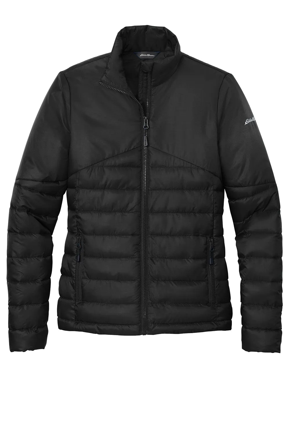 Eddie Bauer Womens Water Resistant Quilted Full Zip Jacket - Deep Black