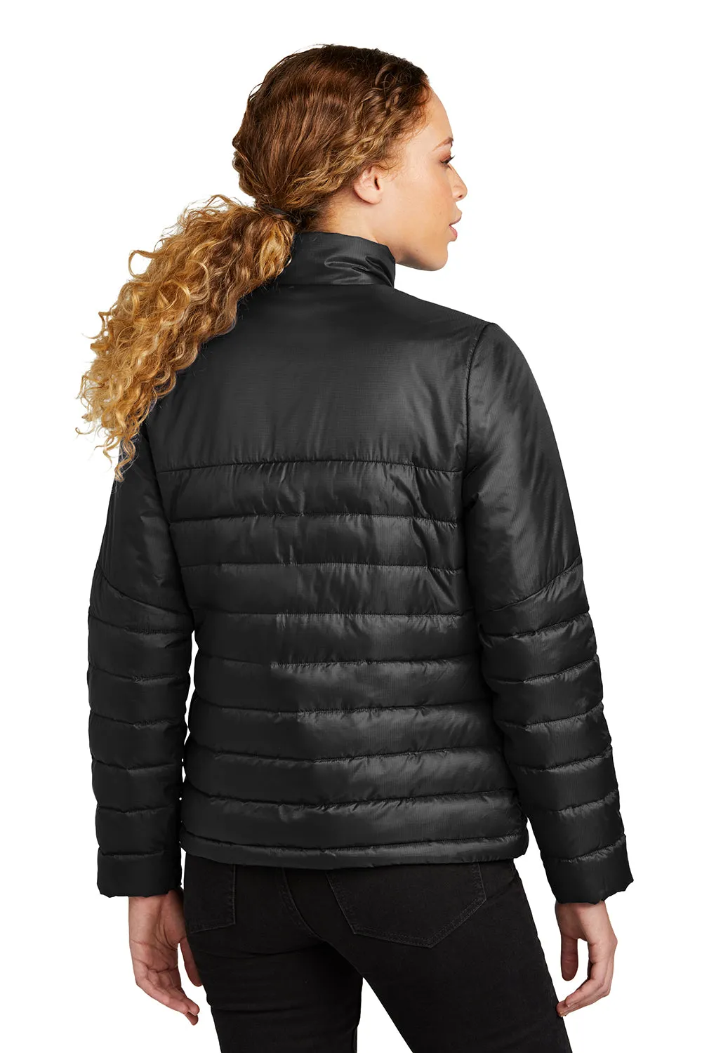Eddie Bauer Womens Water Resistant Quilted Full Zip Jacket - Deep Black
