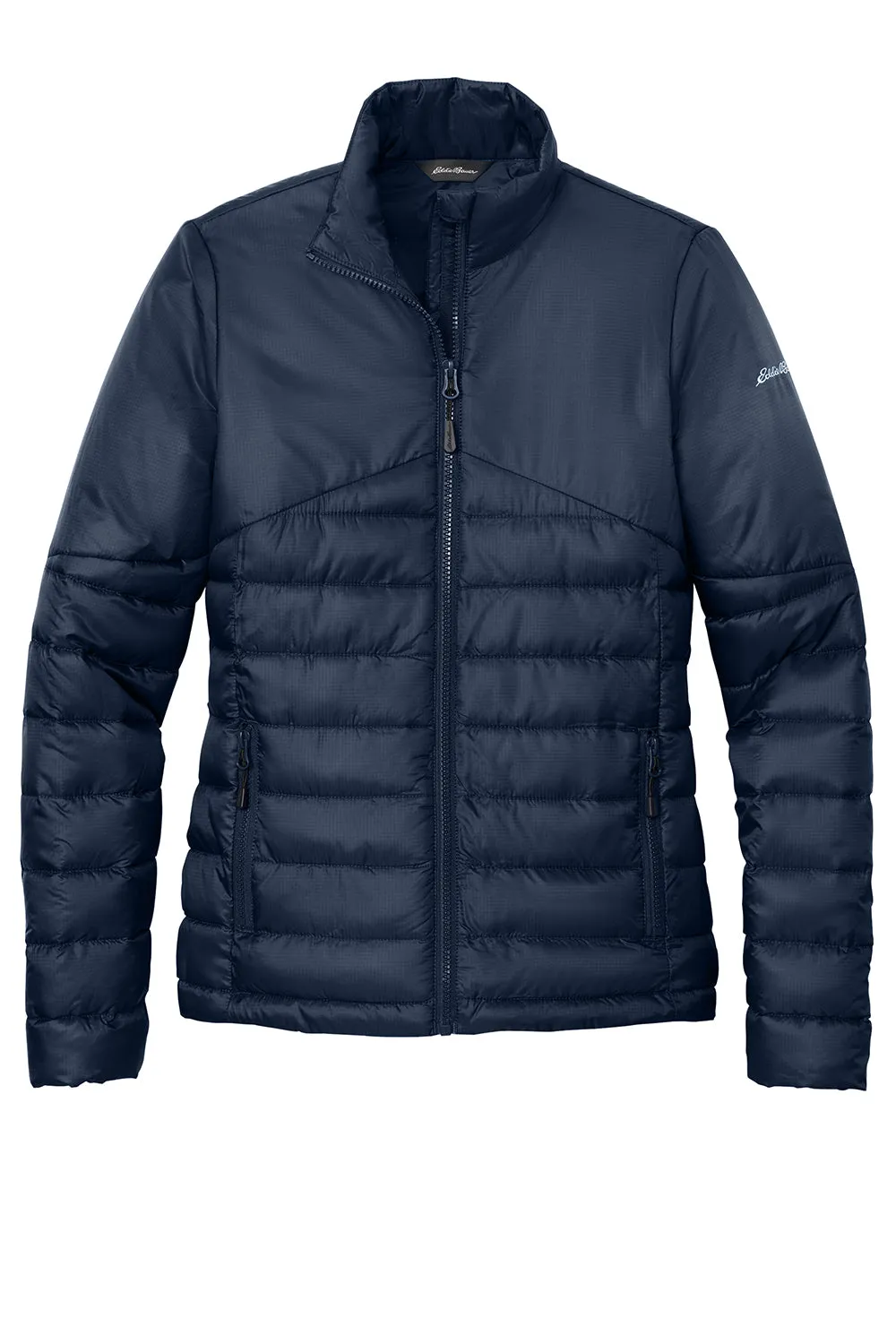 Eddie Bauer Womens Water Resistant Quilted Full Zip Jacket - River Navy Blue