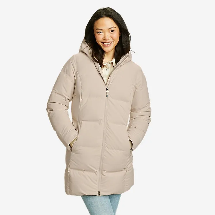 Eddie Bauer Women's Winter Coat Glacier Peak Down Parka Jacket - Beige Eddie Bauer