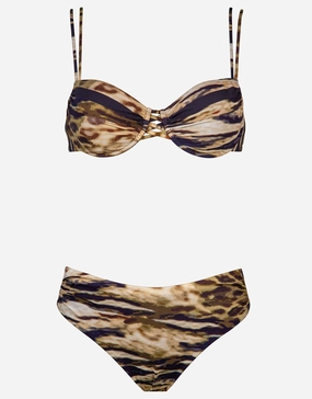 Edge Underwired Bikini Set - Tiger Camo full coverage swim tops, cute bikini tops