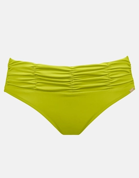 Elements Ruched Bikini Pant - Kiwi Green adjustable swim bottoms women, flattering bikini bottoms