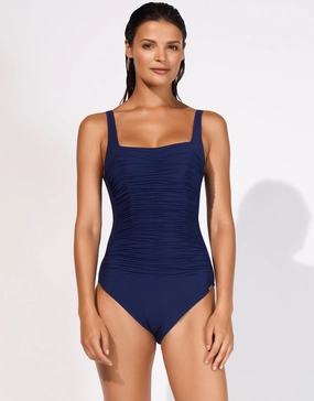 Elements Square Neck Swimsuit - Indigo cup sized swimwear women, supportive swimsuits for large bust