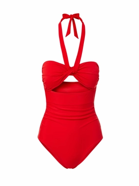 Ella One Piece Cherry Red fashionable beach swimwear, modern womens bikinis