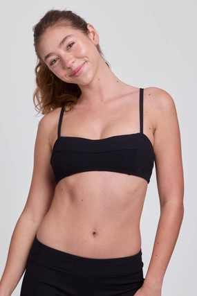 Ellen Bikini Top -  Black all purpose swimwear, comfortable swimwear for everyone