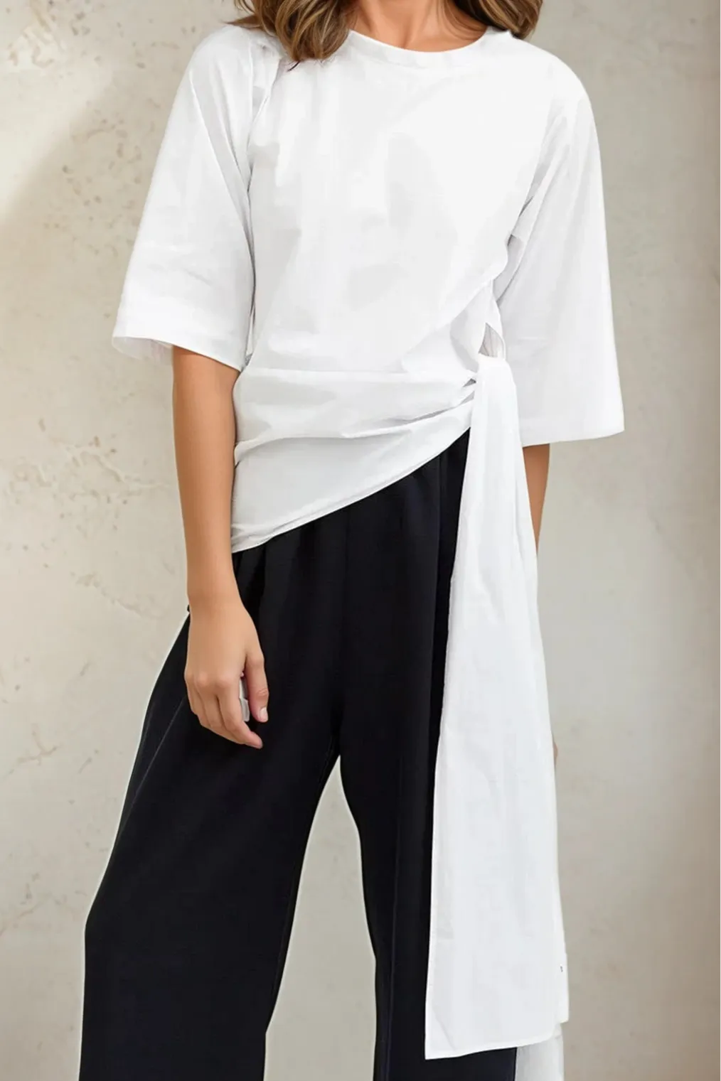 ELNORA TOP IN ITALIAN STRETCH COTTON